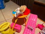 Vtg Barbie Gem Accessories Guitar Radio Sun Clothes Doll Lot Hats Scuba skateboa