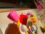 Vtg Barbie Gem Accessories Guitar Radio Sun Clothes Doll Lot Hats Scuba skateboa
