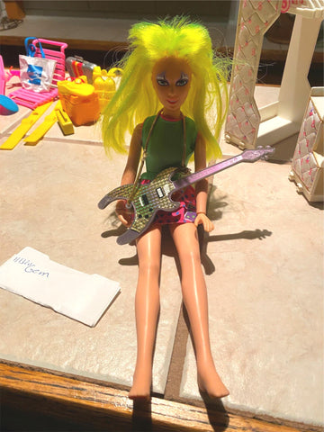 Gem doll 1985 Guitar Rock Roll Jem Hollograms 1985 Hasbro Misfits Mini Skirt pun