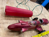 Vtg Rocket Car remote control C 70's Toy MIC Battery Powered 3 wheel Motorcycle
