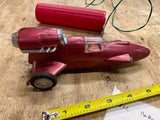 Vtg Rocket Car remote control C 70's Toy MIC Battery Powered 3 wheel Motorcycle