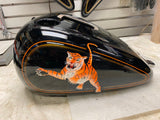 Black Custom Airbrush tiger Gas Tank Harley Heritage Softail Fatboy 2000-2004