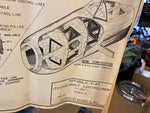 Vtg Megow Super commander Balsa Model Airplane Box Instructions p47 thunderbolt