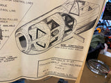 Vtg Megow Super commander Balsa Model Airplane Box Instructions p47 thunderbolt