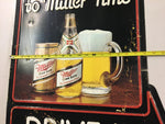 Vtg Welcome to Miller Time Drive In Breweriana Beer mancave advertising tin sign