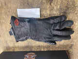 Harley Logo Leather Riding Gloves Med Black Light insulated Bar Shield Motorcycl