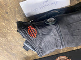 Harley Logo Leather Riding Gloves Med Black Light insulated Bar Shield Motorcycl
