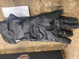 Harley Logo Leather Riding Gloves Med Black Light insulated Bar Shield Motorcycl