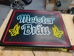 Meister Brau Beer Light Sign Advertising Miller Wall Tavern Man Cave 20x15 Brewe