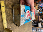 Vtg Davison Silica Gel Metal Quart Size Oil Gas Tin Can Penguin Great Graphics!
