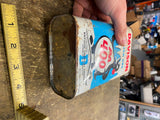 Vtg Davison Silica Gel Metal Quart Size Oil Gas Tin Can Penguin Great Graphics!