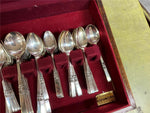 VTG Community finest  Silverplate Silverware Set in Wooden Box