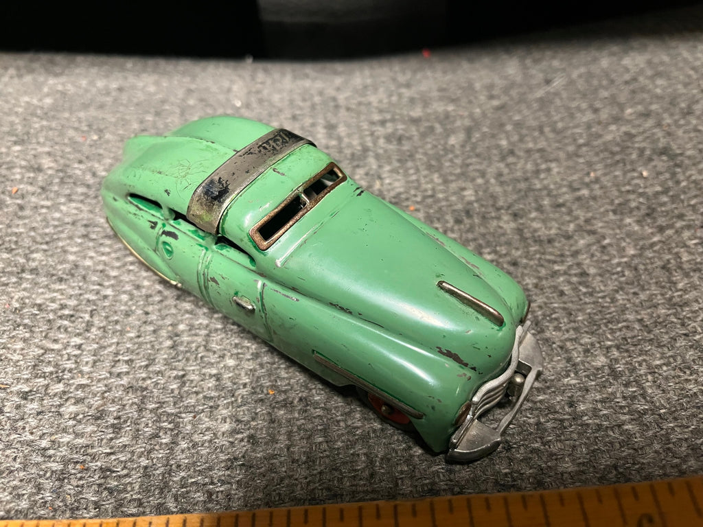 vtg 1940s Schuco Fex 1111 green wind up toy car limousine missing