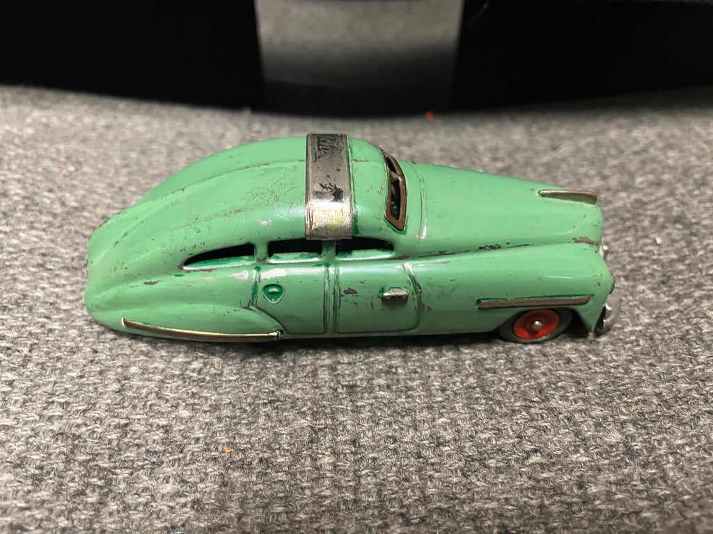 vtg 1940s Schuco Fex 1111 green wind up toy car limousine missing