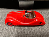 vtg Schuco Akustico 2002 red wind up toy Car Germany collectable rare