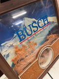 vtg 1970s Busch Beer 3-D Western Cowboy Lighted advertisement sign clock tested