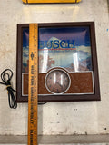 vtg 1970s Busch Beer 3-D Western Cowboy Lighted advertisement sign clock tested