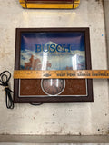 vtg 1970s Busch Beer 3-D Western Cowboy Lighted advertisement sign clock tested