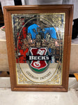 vtg Becks German Import Mirrored Framed advertising bar sign 19X14 man cave