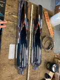 Chrome Heat Shields mufflers Harley Touring FLH Bagger Vance 3 1/2 Custom Exhaus