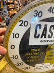 Vtg Casite Advertising Service Oil Gas Station Sign Glass Thermometer 12" Mint!