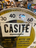 Vtg Casite Advertising Service Oil Gas Station Sign Glass Thermometer 12" Mint!