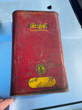 VTG carigas Oil Flat Can 1920's Harley indian sidecar Model T Auto Tin Antiq