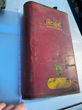 VTG carigas Oil Flat Can 1920's Harley indian sidecar Model T Auto Tin Antiq