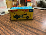 VTG Matchbox Lesney #13 BP 1965 Dodge Wreck Truck Red Hook Original Box