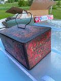 Vtg Union Leader Smoke Chew Tobacco Tin Box Antiqu Litho cut Plug Great Graphics