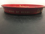 VINTAGE BUDWEISER KING OF BEERS 13"round TIN METAL Red SERVING tray Mancave sign