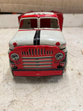 vtg 1950s Marx Tin Litho Red Stake Bed toy truck 13" made in USA
