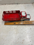 vtg 1950s Marx Tin Litho Red Stake Bed toy truck 13" made in USA