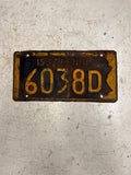 vtg 1937 Pennsylvania License plate Penna Ford Chevrolet Dodge 6038D