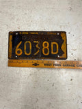 vtg 1937 Pennsylvania License plate Penna Ford Chevrolet Dodge 6038D