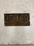 vtg 1926 Pennsylvania License plate Penna Ford Chevrolet Dodge 25-189