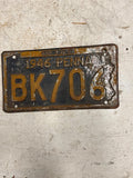 vtg 1946 Pennsylvania License plate Penna Ford Chevrolet Dodge BK706