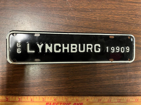 VTG Authentic Original 1966 Lynchburg Germany Motorcycle License plate 19909