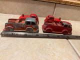 Vtg Tootisie Toy fire truck Engine Marx Haulers Lot Metal 1950's Collectible