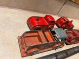 Vtg Tootisie Toy fire truck Engine Marx Haulers Lot Metal 1950's Collectible