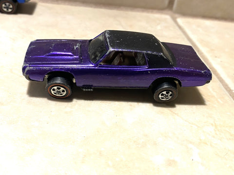 Vtg Hotwheels Redline Custom T bird Purple Early USA toy 1967 Mattel Collectible