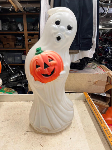 vtg 33" Ghost Holding Jack-o-Lantern Halloween blow mold no electrical component