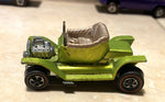 Vtg Hotwheels Redline Custom Hot Heap AF Green 1968 Mattel With Button