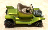 Vtg Hotwheels Redline Custom Hot Heap AF Green 1968 Mattel With Button