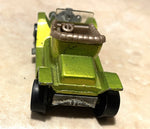 Vtg Hotwheels Redline Custom Hot Heap AF Green 1968 Mattel With Button