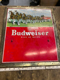 Vtg Budweiser Clydesdale King of beers 14x17 1960's Sign Adverting Tavern Man Ca