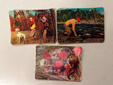 VTG 1970s Lot of 3 3-D Collectors series Postcards Hunter & Gatherer Set