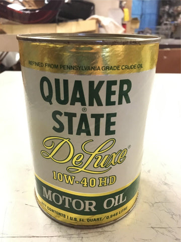 Vtg Card Board Motor Oil Can Quaker State Deluxe Full Collectible Classic Car Tr
