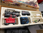 Vtg LIONEL Rock Island Line Steam Engine Tender Set Caboose Transformer box