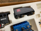 Vtg LIONEL Rock Island Line Steam Engine Tender Set Caboose Transformer box